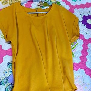 Pink rose work blouse size L